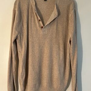 J. Crew Men's V-Neck Sweater in Light Tan